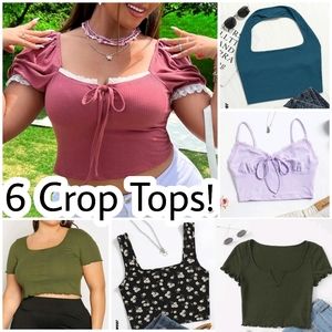 Set of 6! - Plus Crop Tops Variety